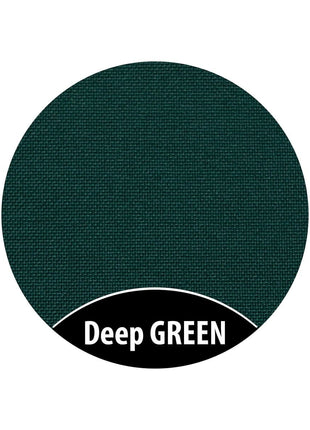 Close-up van de diepgroen kleurstaal van de Monboxy Montessori speelbank – bekleding in zacht, kindvriendelijk textiel.