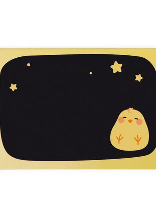 Gerardo’s Toys houten brievenbus set met schoolbordkaart met kuiken en sterren.