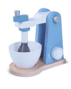 Gerardo’s Toys houten mixer met kom geplaatst op houten voet.