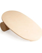 Rond Leg&Go balansbord van hout met kurkroller vrijstaand weergegeven