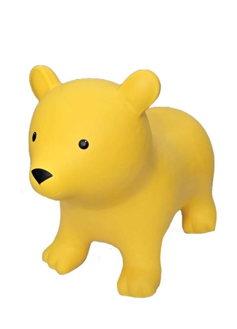 My First Jumpy gele beer, springdier voor peuters en kleuters, veilig speelgoed voor binnen en buiten spelen.