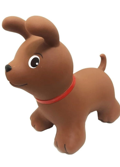 My First Jumpy bruine hond, springdier voor peuters en kleuters, veilig speelgoed voor binnen en buiten spelen.
