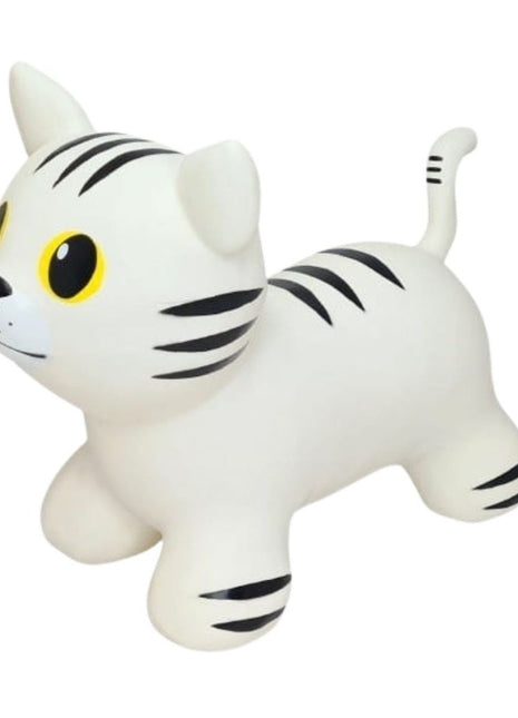 My First Jumpy witte kat, springdier voor peuters en kleuters, veilig speelgoed voor binnen en buiten spelen.