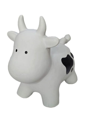 My First Jumpy grijze koe, springdier voor peuters en kleuters, veilig speelgoed voor binnen en buiten spelen.