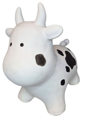 My First Jumpy witte koe, springdier voor peuters en kleuters, veilig speelgoed voor binnen en buiten spelen.