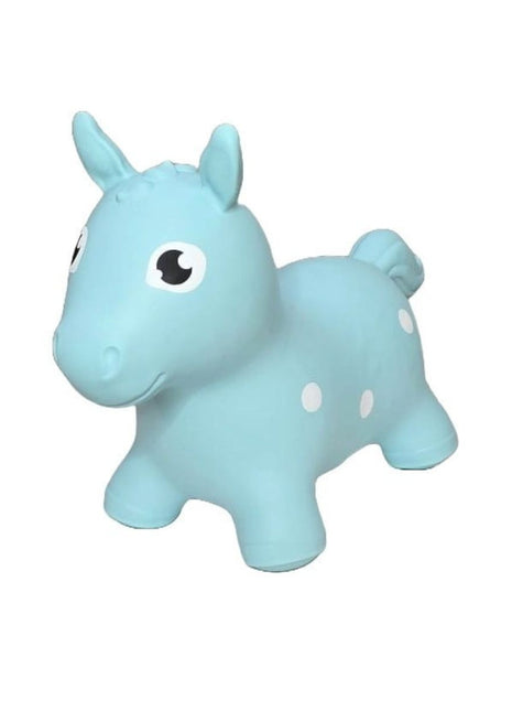 My First Jumpy blauw paard, springdier voor peuters en kleuters, veilig speelgoed voor binnen en buiten spelen.