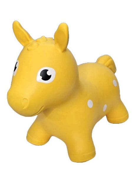 My First Jumpy geel paard, springdier voor peuters en kleuters, veilig speelgoed voor binnen en buiten spelen.