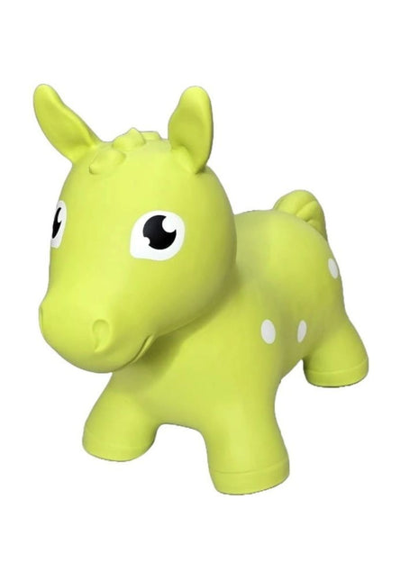 My First Jumpy groen paard, springdier voor peuters en kleuters, veilig speelgoed voor binnen en buiten spelen.
