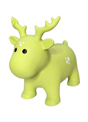 My First Jumpy groene rendier, springdier voor peuters en kleuters, veilig speelgoed voor binnen en buiten spelen.