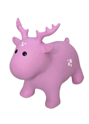 My First Jumpy roze rendier, springdier voor peuters en kleuters, veilig speelgoed voor binnen en buiten spelen.