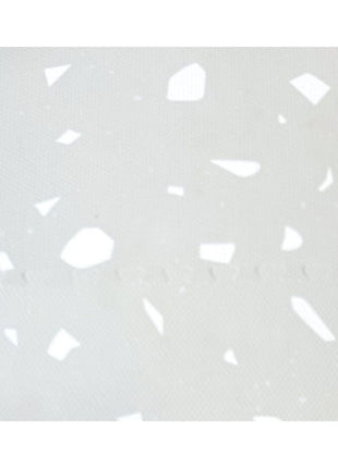 Close-up van de OLYA KIDS Terrazzo Dove speelmat met licht terrazzo-patroon in duifgrijze tint