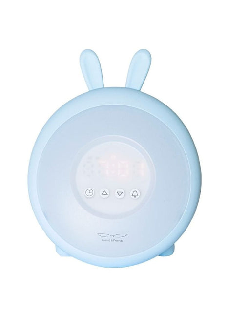 Rabbit and Friends Wekkerlamp met Oortjes gefotografeerd recht van voren op witte achtergrond.