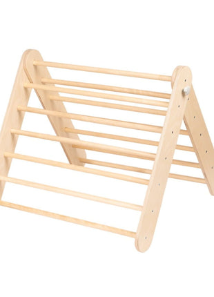 Zweeds klimwand systeem naturel in driehoekopstelling met houten sporten